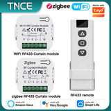 TNCE Tuya Curtain Switch module wifi zigbee rf433mhz, Roller Blinds Shutter Motor breaker, Smart Control Voice Alexa Google Home