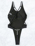 New Long Sleeve G String Diamond Bikini Female Backless Swimwear One Piece Swimsuit Women Monokini Sexy Bather Bathing Suit Swim