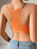 Sexy Sports Bras Fitness Women Underwear Yoga Crop Tank Top Ribbed Backless Lingerie Bras Comfortable Push Up Bralette Chic Vest