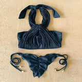 New Bandage Stripes Brazilian Bikini Swimwear Women's Swimsuit Two Piece Set Female Sexy Lace up Mujer Beachwear Summer