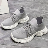 Casual Solid Thick Platform Sneakers for Women Spring 2025 Autumn Breathable Mesh Sports Shoes Woman Outdoor Lace Up Mujer