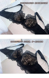French Lace Bra Set Women Sexy Deep V Push Up Big Bust Minimizer Anti Sagging Support Wireless Comfort Summer Ultra Thin Cotton