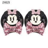 Christmas 2.8"Mouse Ears Hair Clips For Children Sequins Bow Hairpins Girls Festival Party DIY Hair Accessories