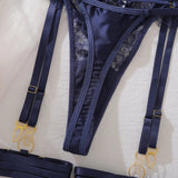 2025 Sexy Swimsuit Four Piece Set Hollow Out Mesh Lace Sheer Gathering Body Charm Bra Set Bikinis Women Bikini High Waist 5MJK