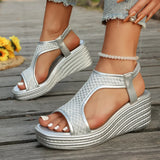 Summer 2026 Round Head Sexy Comfortable Non - Slip Casual Sandals Fashion Light Large Size Wedgeheel Sandals Women