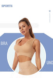 New Sports Bra Women Sexy Deep U-neck Push Up Gym Jogging Yoga Fitness Shockproof Vest Crop Tops Female Sport Bras Set for Women