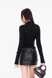 American A-line Half Length Skirt Spring/summer Small Spicy Girl High Waist Slim Fit Tight Sexy Shining Leather Short Skirt 3XQZ