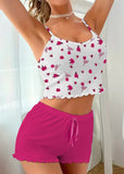 2026 Women's Home Clothes European and American Suspender Shorts Suit Casual and Comfortable Can be Weared Outside Pajamas