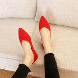 Elegant Leopard Knitted Ballet Flats Woman Pointed Toe Mesh Moccasins Ladies Fashion Walking Loafers Slip-on Soft Driving Shoes