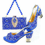 Doershow Italian Shoes And Bag Sets For Evening Party With Stones Italian Leather Handbags Match Bags! HJK1-26