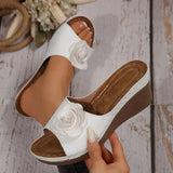 Women Slippers Wedge Slides Women Elegant Platform Slippers Fashion Sandals  Casual Wedges Shoes Women