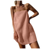 Y2k Camisole Dress Women Cotton Linen Casual Vacation Cute Spaghetti Strap Dresses Summer Trendy Beach Short Sundress 2024 Hot