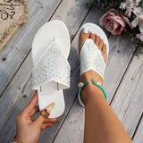 Flip-on Slippers Women's Summer Fashion Outside Wear Rhinestone Clip-in Foot Cool Slip Non-slip Versatile Slippers