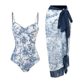 S - XL Sexy With Skirt Printed High Cut Underwired Women Swimwear One Piece Swimsuit Female Bather Bathing Suit Swim Lady V4611