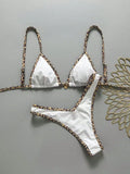 Sexy Black Leopard Patchwork Micro Bikini 2026 Women Pleate Push Up Bra Thong Swimsuit Summer Bathing Suit Holiday Swimwear