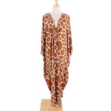 Sexy Zebra Printed V Neck Tunic Beach Cover Up Cover-ups Beach Dress Beach Wear Beachwear Beach Long Dress Female Women V4159