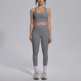 Women's Yoga Set Sports Fitness Running Beautiful Back Slim Fit Bra Hip-lifting High Waist Pants Workout Training Gym Suits