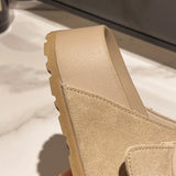 Women Leisure Slippers Retro Trend With Buckles Female Summer Casual Shoes Comfortable Beach Slides Girls Platform Sandals