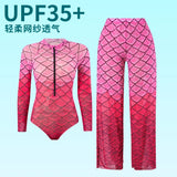 2025 New Sexy Print One Piece Swimsuit Women Swimwear Monokini Long Sleeve Bathing Suit Female Bodysuit Surfing Swim Wear Beach