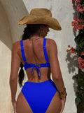 Deep V Neck Cut Out Women Swimwear One Piece Swimsuit Female High Leg Cut Monokini Bather Backless Bathing Suit Swim Beachwear