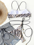 2026 New Sexy Bikini Leopard Bandage Swimwear Swimsuit Women Bikinis Set Bathing Suit Beach Bikini Female Costumi Da Bagno Donna