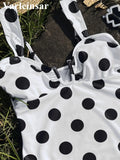 2026 Sexy Polka Dot U Neck Women Swimwear One Piece Swimsuit Female High Leg Cut Monokini Padded Bather Bathing Suit Swim V8273