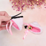 Lolita Bells Cat Ear Hair Clips Fur Headwear Anime Hairpins Headdress Cosplay Hairclip Headsband Party Costume Hair Accessories