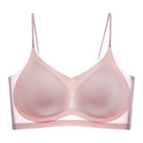 Ultra-Thin Breathable Ice Silk Top Bra Women's Seamless Back Halter Vest Wrap Bra Small Chest Together