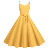 Womens Sleeveless Dress 1950s Housewife Evening Party Prom Dress Temperament Womens Dresses Female Holiday Loose Beach Dresses