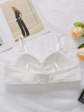 Hot Selling Women's Strapless Gathered Bra With Chest Pad And Stripe Design, Three Buckle Shoulder Strap Adjustable Bra D1806