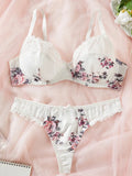 Plus size wireless bra Summer thin adjustable anti-sagging underwear set comfortable and sexy ultra-thin 4XL