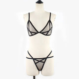 Women Sexy Mesh See Through Lingerie Set Wireless Sheer Bra Panty Suit Sexy Holiday Ultra-thin Summer Beach Bra Sets Nightwear