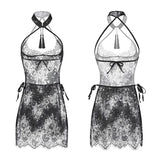 Sexy Qipao  for Women Sheer Mesh Qipao Lingerie Set - Vintage Chinese Style Babydoll with Tassels, Frog Buttons & High Side Slit
