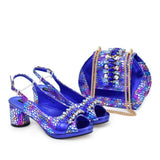 Doershow High Quality African Style Ladies Shoes And Bags Set Latest coffee Italian Shoes And Bag Set For Party Hfg1-2