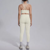 Women's Yoga Set Sports Fitness Running Beautiful Back Slim Fit Bra Hip-lifting High Waist Pants Workout Training Gym Suits