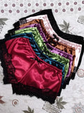 Summer Sexy 2 Pieces Pajamas Set for Women Sleepwear Lingerie Lace Silk Crop Tops and Shorts Sets Casual Nightwear Pijamas