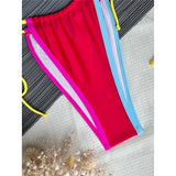 Splicing Wrap Around Bandage Halter Bikini Female Swimsuit Women Swimwear Two-Pieces Bikini Set Bather Bathing Suit Swim V3882