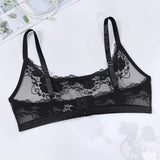 1pcs Plus Size 1XL-4XL Sexy Lace Women's Bras No Pad Breathable Sexy Lingerie 3/4 Cup Black Female Underwear Perspective Bra