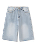 Summer Women Wide Leg Cropped Jeans High Waist Loose Fit Mid Pants Daily Casual Denim Pants Streetwear