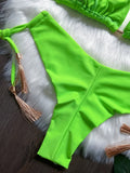 Sexy Folds Bikini Set Solid Micro Bikinis Women Swimsuit Female Triangle Swimwear Beach Wear Bathing Suit