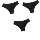 3Pcs/Set Women's Smooth Ice Silk Briefs Low-Rise Ice Silk Brazilian Panties No-Show Breathable Underwear Seamless Bikin