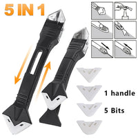 5-in-1 Metal Shovel Tool Kit: Silicone Spatula, Caulk Remover, Grout & Sealant Finisher