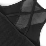 New Sexy Mesh Camisole Crop Top Corset Ribbed Backless Underwear Hot Fashion Women Casual BrassiereTank Top Bralette Lingerie