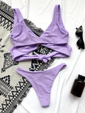 Sexy Adjustable Rings Cross Bandage Bikini Female Swimsuit Women Swimwear Two-pieces Bikini set Bather Bathing Suit Swim Lady