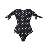 Women's Polka-Dot One Piece Swimsuit with Skirt 2025 Sexy Monkini Trendy Swimwear for Summer Beach Lovers Bathing Suit
