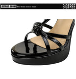 BIGTREE Classic Black Ankle Strap Stiletto Heels Round Toe Open Toe High Heels Women's Versatile Dress Shoesfor All Occasions