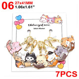 Cat Knitting Stitch Markers Metal Animal Enamel Charms Crochet Locking Knitting Markers Sew Accessories