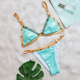 2026 Sexy Bikini Push Up Patchwork Triangle Studs Swimwear Swimsuit Women Bikinis Set Bathing Suit Beach Bikini Female Banadores