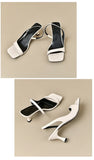 2026 New Women's Summer New Fashion Square Toe Simple Solid Color Sandals Outdoor Open Toe Casual Banquet Party Women's Sandals