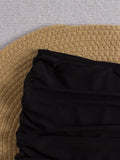 2026 Black Mesh Skirt Pants Swimsuit Sexy Swimwear Women Solid Bathers Bathing Swimming Trunks Swim Suit Female XXL